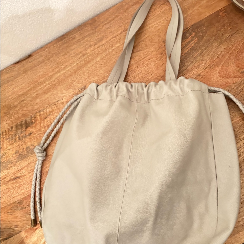 Anthropologie Elegant Cream leather Tote Bag